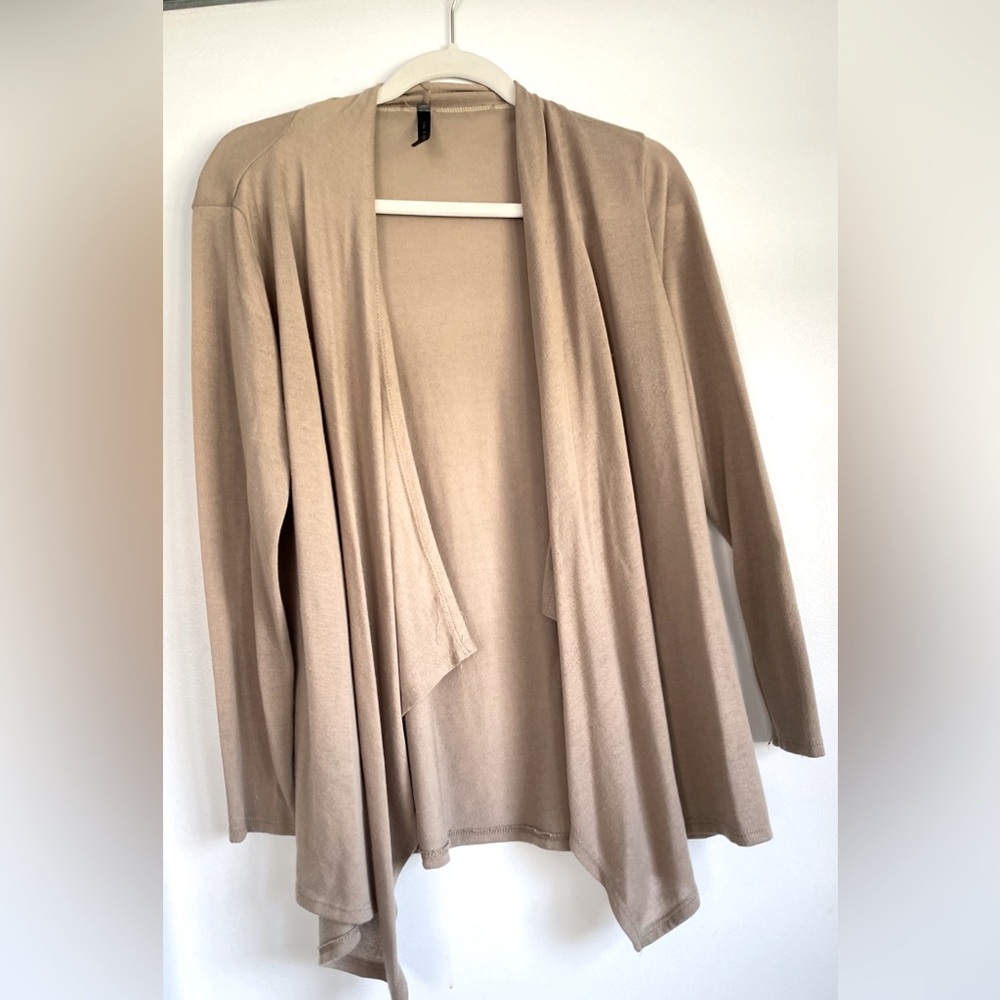 *SOLD* Draped khaki cardigan. Super comfy size M